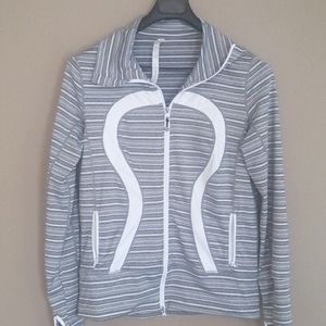 Lululemon athletic define active jacket, grey/white, scuba, sz 10